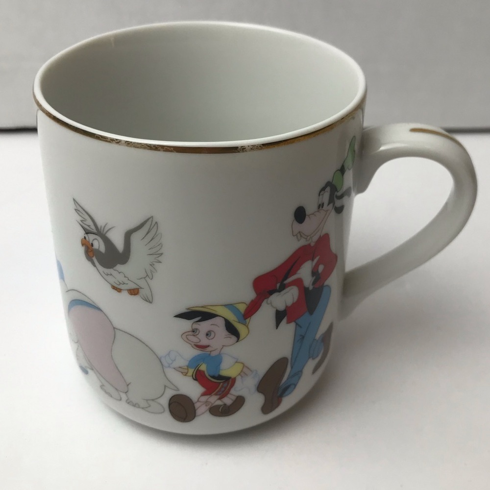 Disney Parks Classic Character Gold Rim Mug Japan